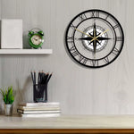 Horloge Murale "Compass Rose Nautical" – Design Boussole & Rétro Voyageur - Vignette | La Belle Horloge
