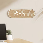 Horloge Murale LED Digitale – Design Bois Minimaliste avec Température et Date - Vignette | La Belle Horloge