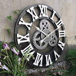 Horloge Murale Industrielle "Vintage Gear" – Bois Artisanal & Design Steampunk - Vignette | La Belle Horloge
