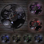 Horloge Murale "American Chopper" – Vinyle Recyclé & Design Moto Custom - Vignette | La Belle Horloge