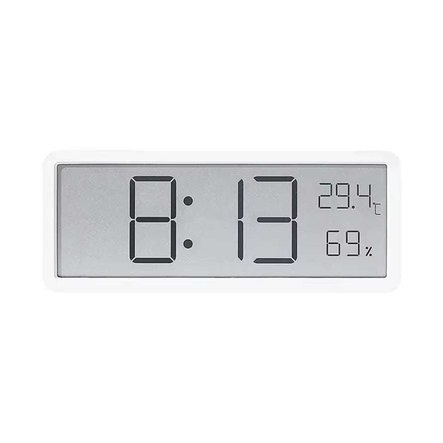 Elegant LCD Digital Wall Clock for Home Battery Powered Features Time Temperature & Humidity Display Ideal Desktop Clock