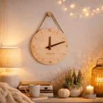 Horloge Murale Bois Suspendue – Style Nordique & Corde Naturelle - Vignette | La Belle Horloge