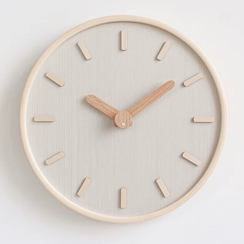 Horloge murale japonaise bois massif vue complète format 30 cm