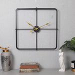 Horloge Murale Carrée en Métal 60 cm – Minimaliste & Fer Forgé - Vignette | La Belle Horloge