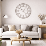Grande horloge industrielle 80 cm – Design industriel en métal & mouvement silencieux - Vignette | La Belle Horloge