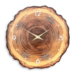 Horloge Murale Tranche de Bois – Cernes Naturels Design Rustique Silencieuse - Vignette | La Belle Horloge